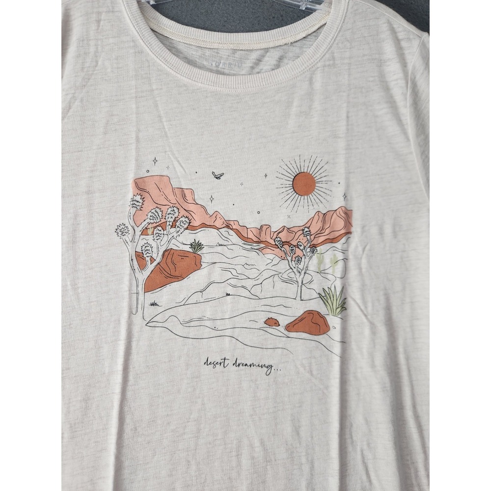 NWT Torrid Desert Dreaming Classic Everyday Fit Ivory Heathered Tee 1X T-shirt